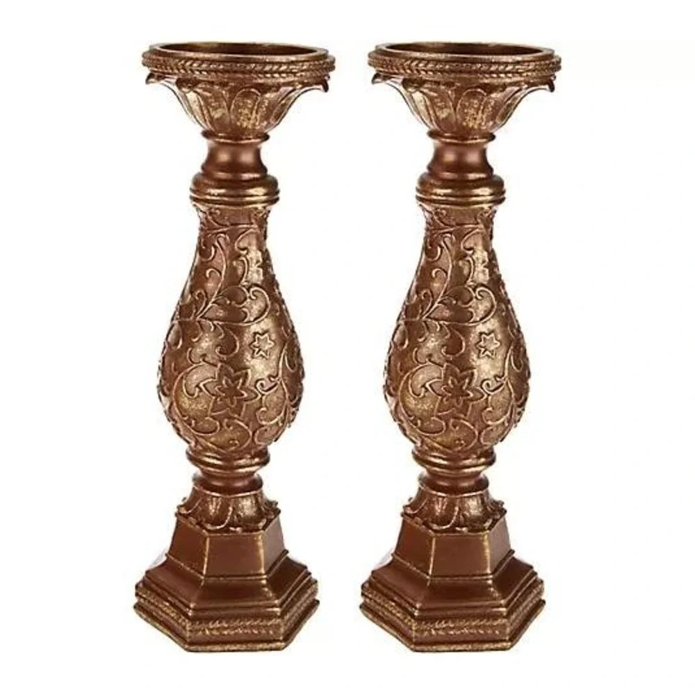 Home Reflections Set of 2 Scroll Pedestals with 4